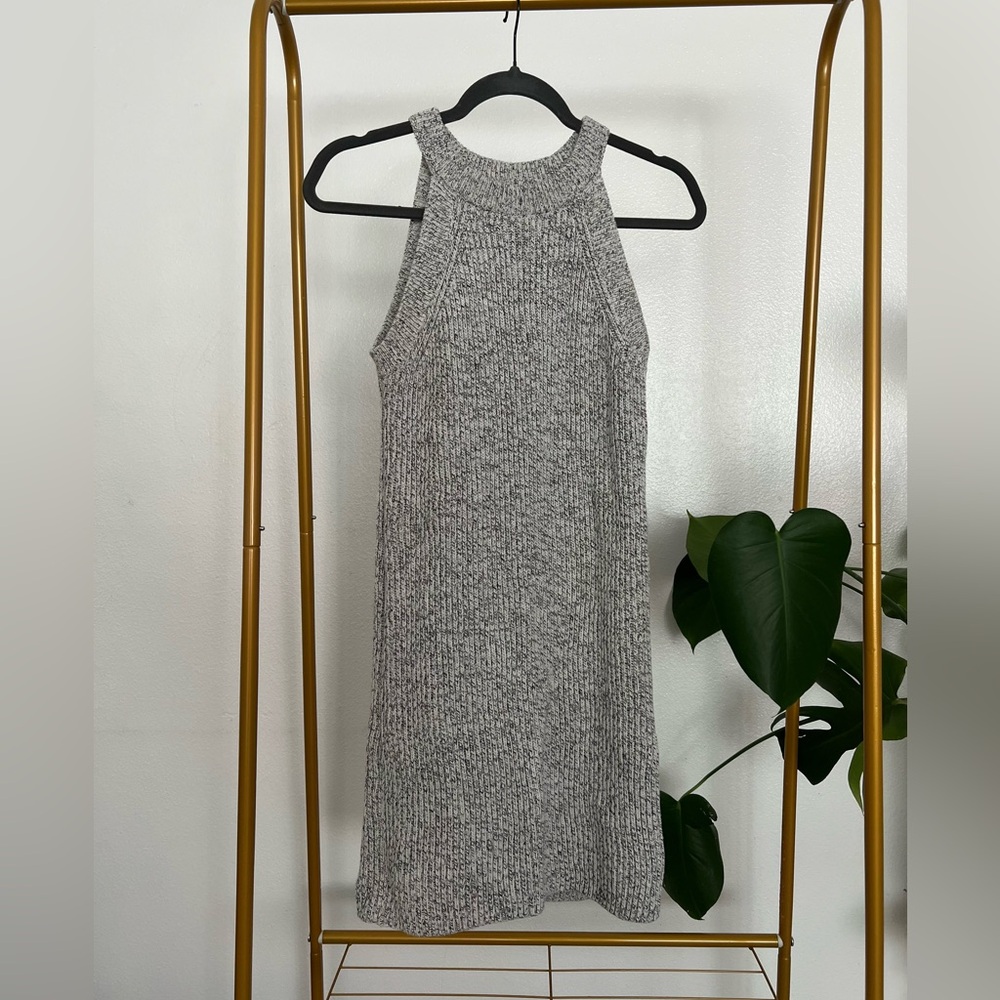 Madewell Sweater Dress Womens Gray Marled 100% Cotton Valley Sleeveless
